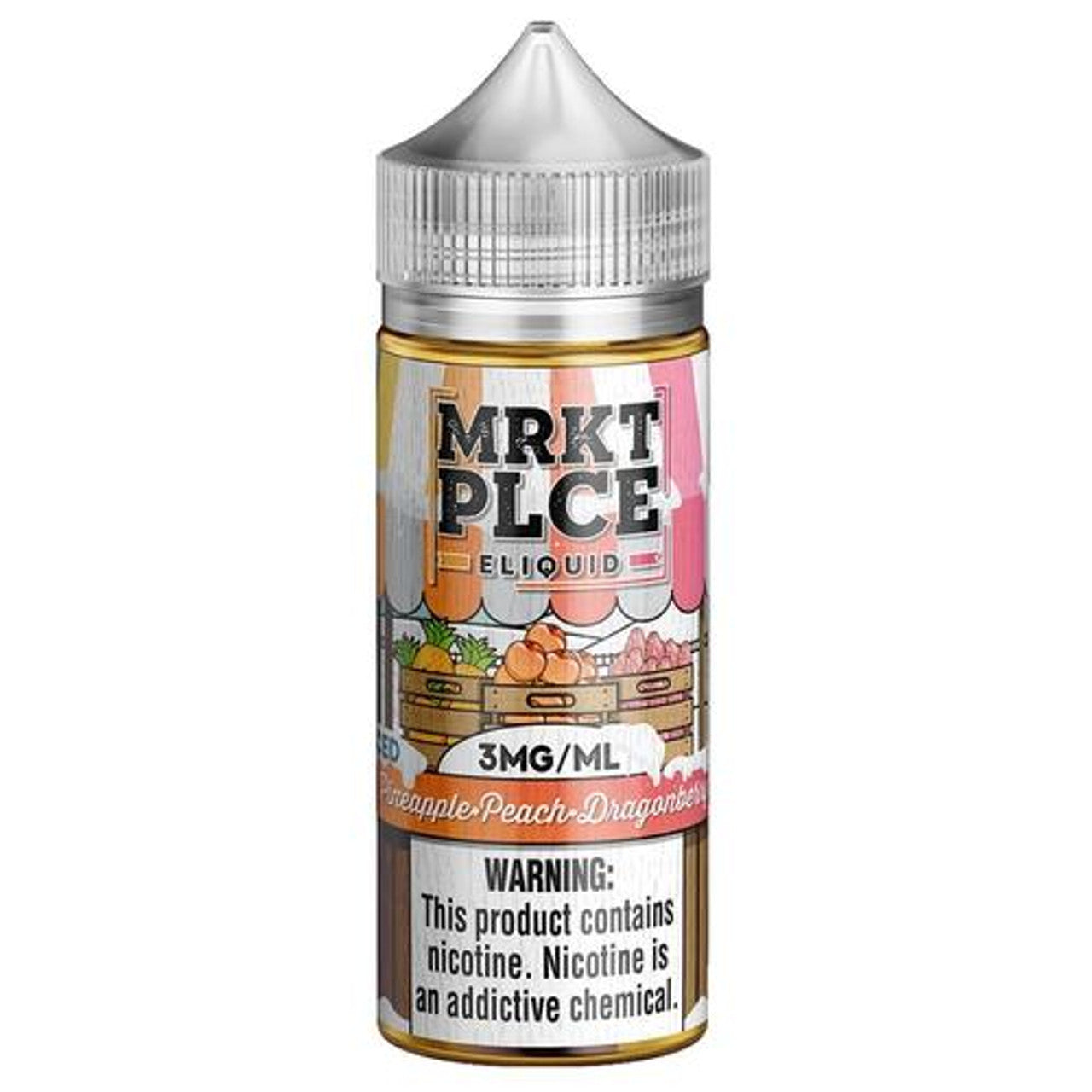 MRKT PLCE Series E-Liquid 100mL (Freebase) | Iced Pineapple Peach Dragonberry 