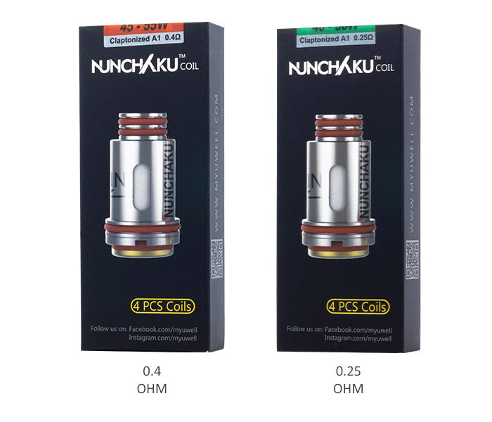 Uwell Nunchaku Coil (4-Pack) | Group Photo with Packaging