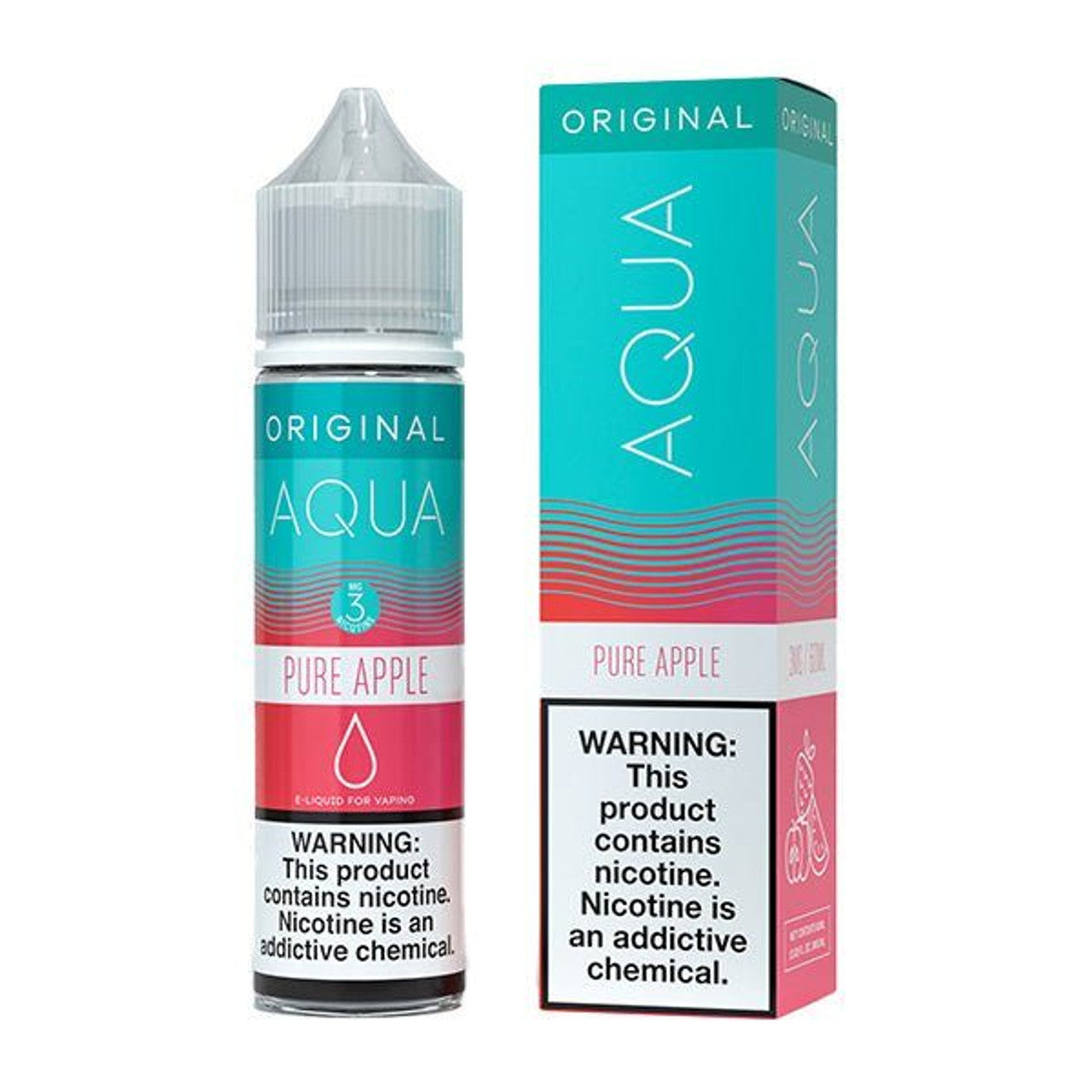 Aqua Series E-Liquid 60mL (Freebase) Pure Apple with Packaging