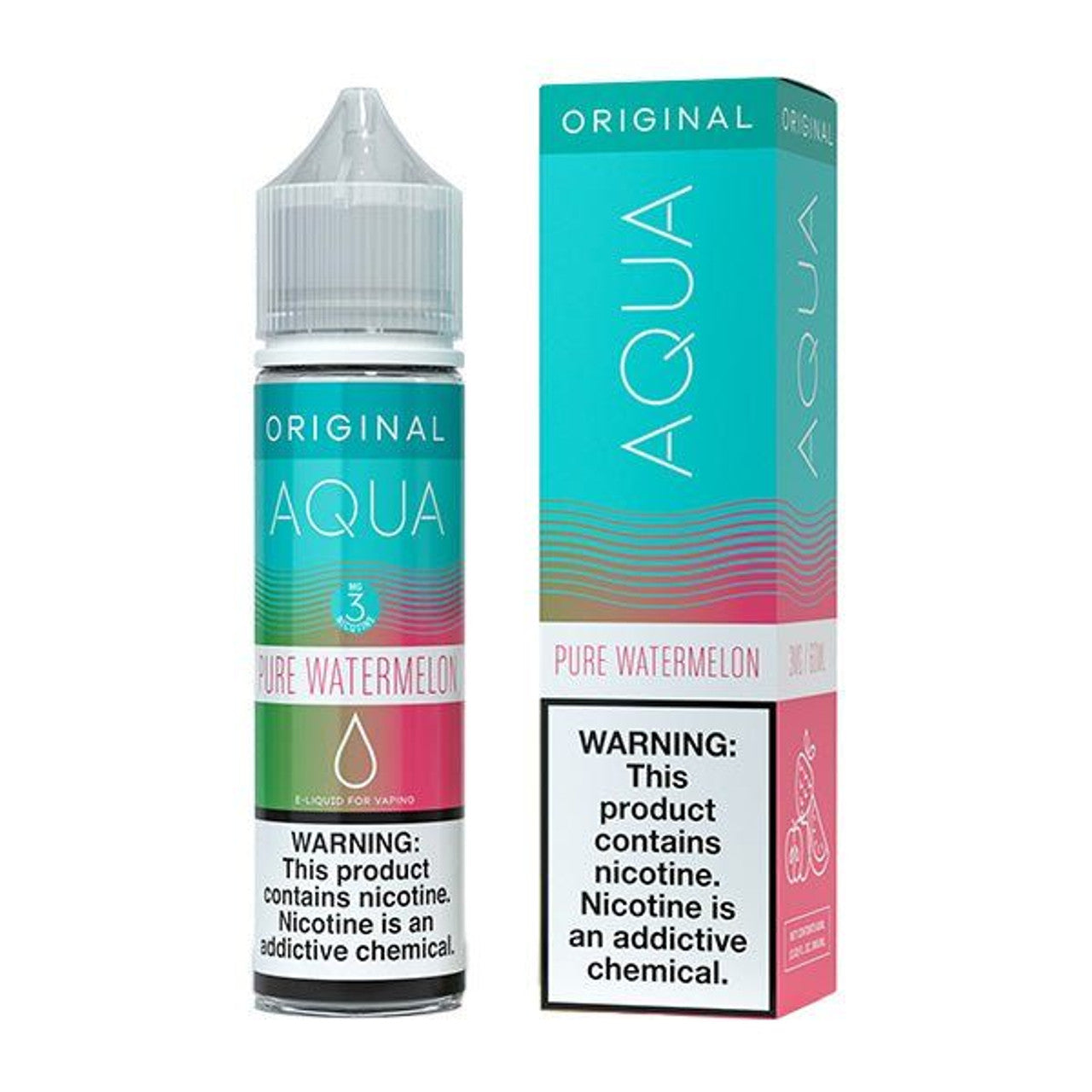 Aqua Series E-Liquid 60mL (Freebase) Pure Watermelon  with Packaging