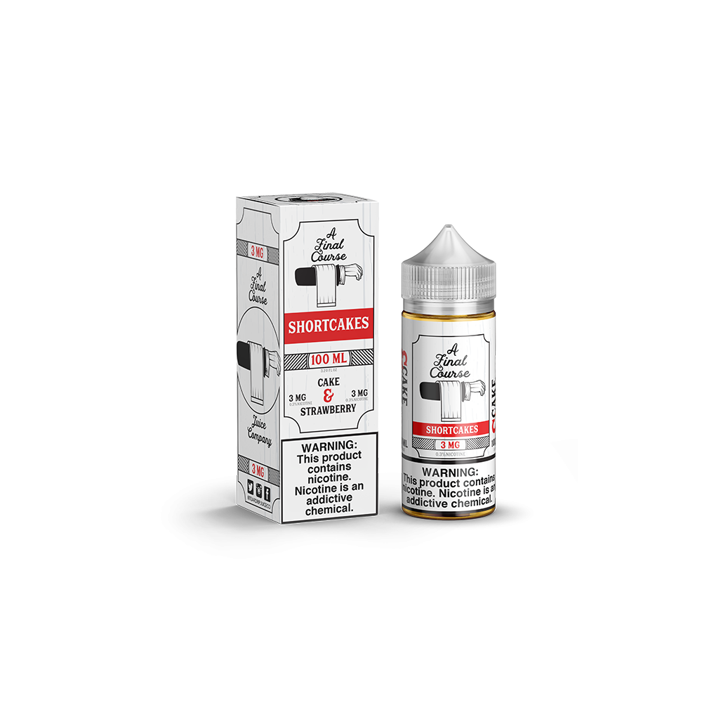 A Final Course E-Liquid 100mL (Freebase) Shortcakes with packaging