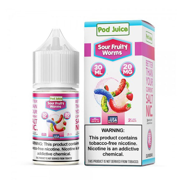 Pod Juice Salt TFN Series E-Liquid 30mL (Salt Nic) | Sour Fruity Worms