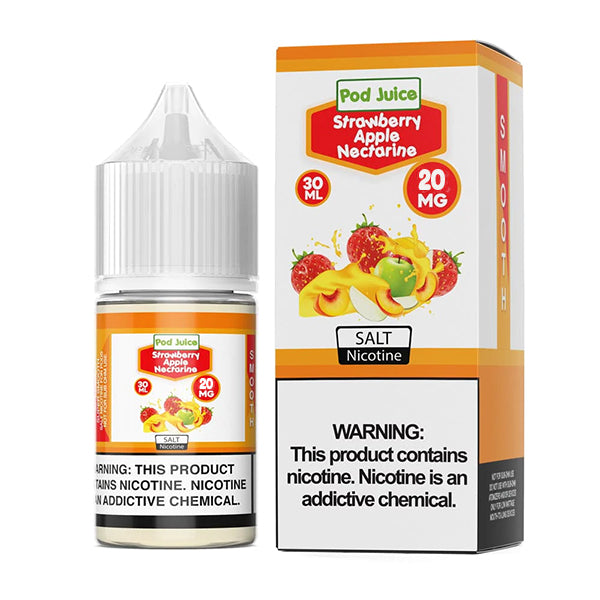 Pod Juice Salt TFN Series E-Liquid 30mL (Salt Nic) Strawberry Apple Nectarine 