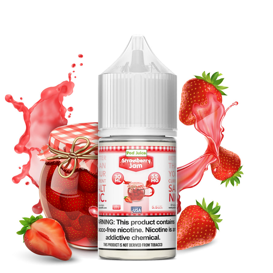 Pod Juice Salt TFN Series E-Liquid 30mL (Salt Nic) Strawberrry Jam