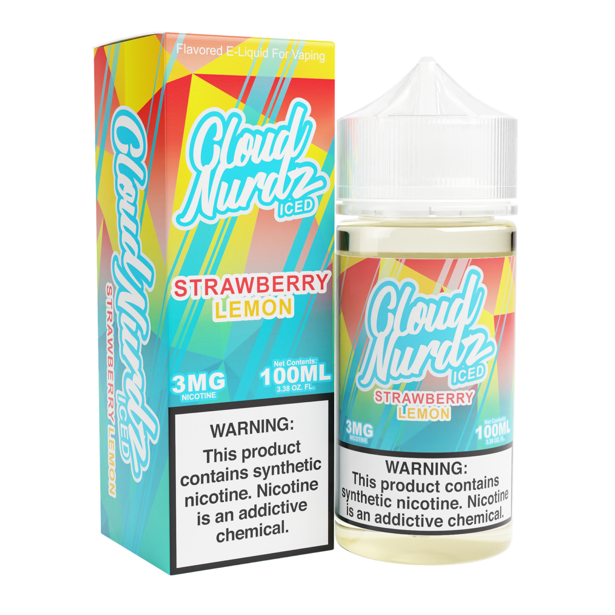 Cloud Nurdz Series E-Liquid 100mL Strawberry lemon ice with packaging