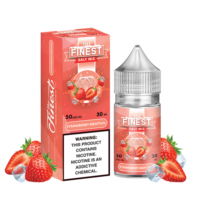 Finest Salt Series E-Liquid 30mL (Salt Nic) | Strawberry Menthol with packaging