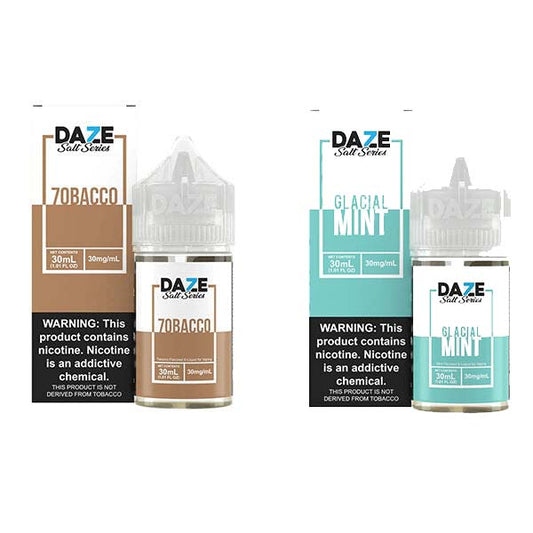 7Daze TF-Nic Salt Series E-Liquid 30mL Salt Nic 30mg Group Photo with Packaging