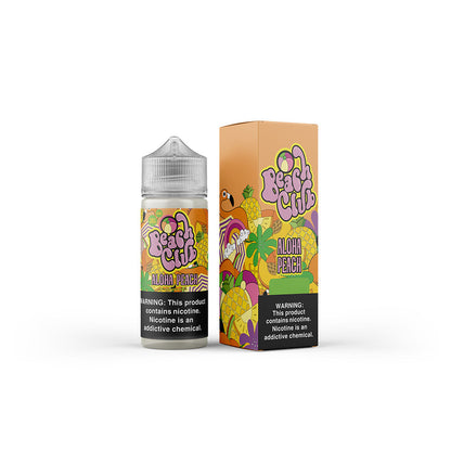 Beach Club E-Liquid 100mL (Freebase) | Aloha Peach with Packaging