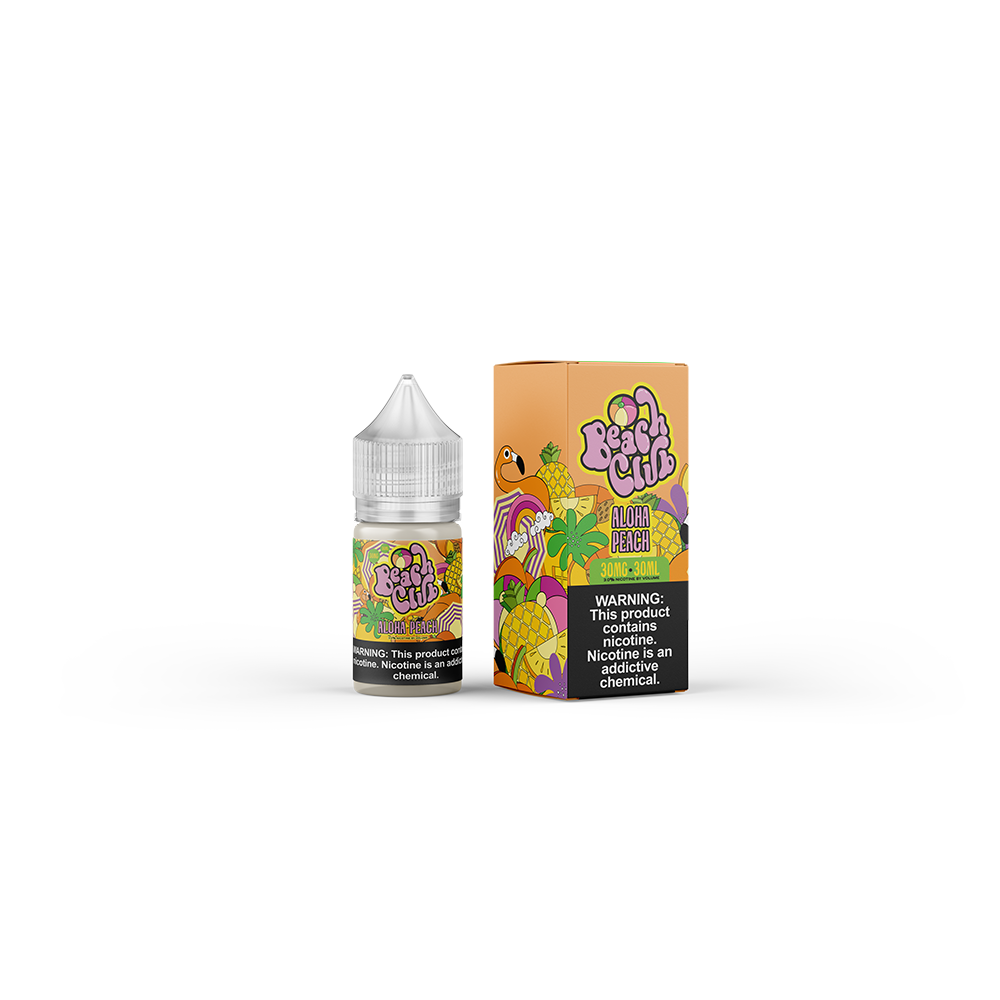 Beach Club E-Liquid 30mL (Salts) | Aloha Peach with Packaging