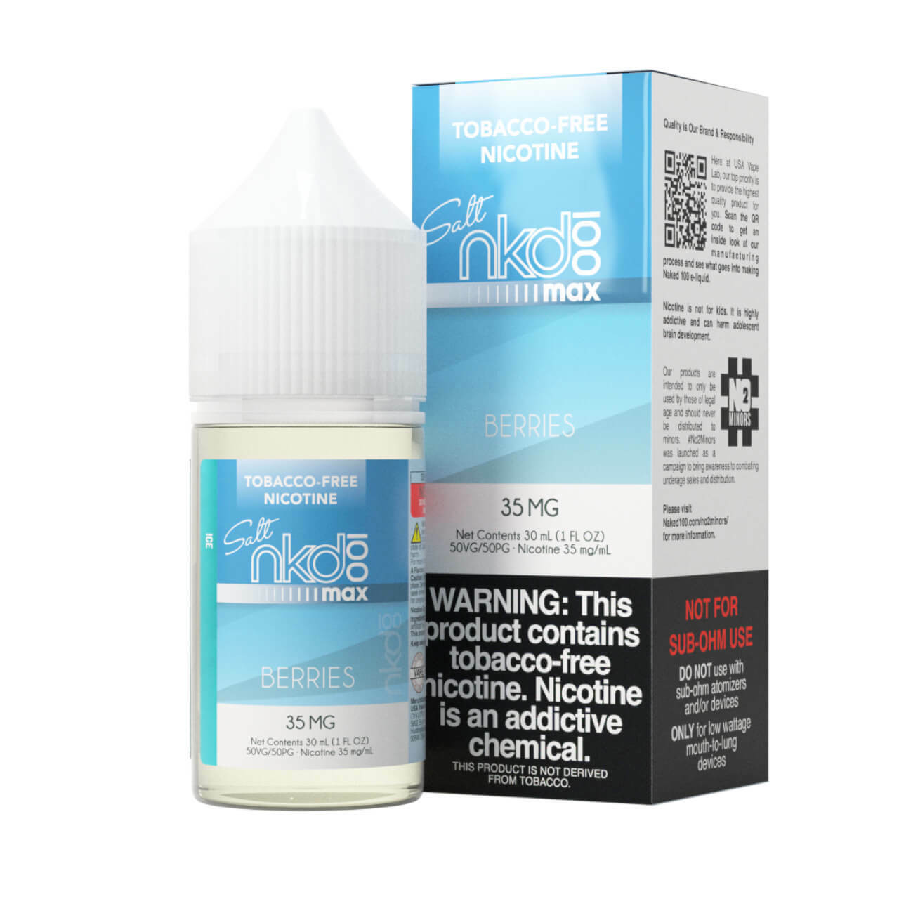 Naked MAX TFN Salt Series E-Liquid 30mL (Salt Nic) Max Berries Ice with Packaging