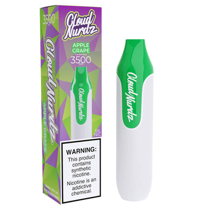 Cloud Nurdz Disposable 3500 Puffs 10mL 50mg | MOQ 10 | Apple Grape