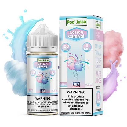 Pod Juice Series E-Liquid 100mL (Freebase) | Cotton Carnival with Packaging