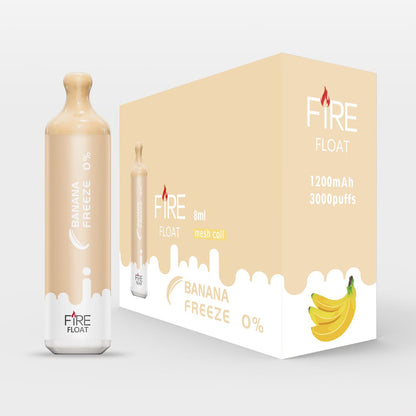 Fire Float Zero Disposable 3000 Puffs 8mL 00mg | MOQ 10 | Banana Freeze with Packaging