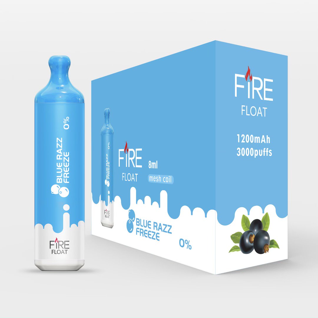 Fire Float Zero Disposable 3000 Puffs 8mL 00mg | MOQ 10 | Blue Razz Freeze with Packaging