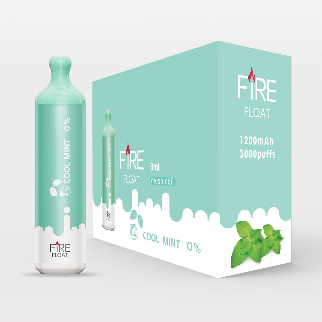 Fire Float Zero Disposable 3000 Puffs 8mL 00mg | MOQ 10 | Cool Mint with Packaging