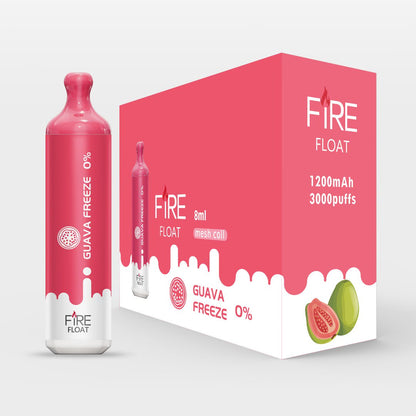 Fire Float Zero Disposable 3000 Puffs 8mL 00mg | MOQ 10 | Guava Freeze with Packaging