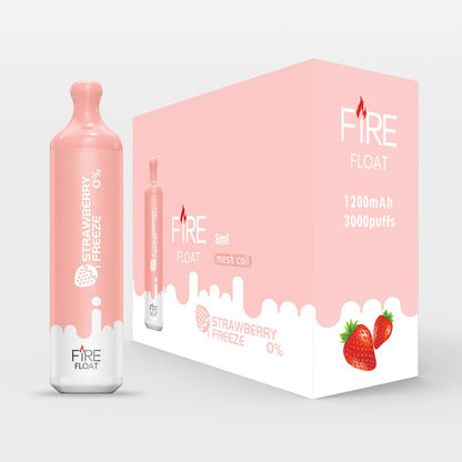 Fire Float Zero Disposable 3000 Puffs 8mL 00mg | MOQ 10 | Strawberry Freeze with Packaging