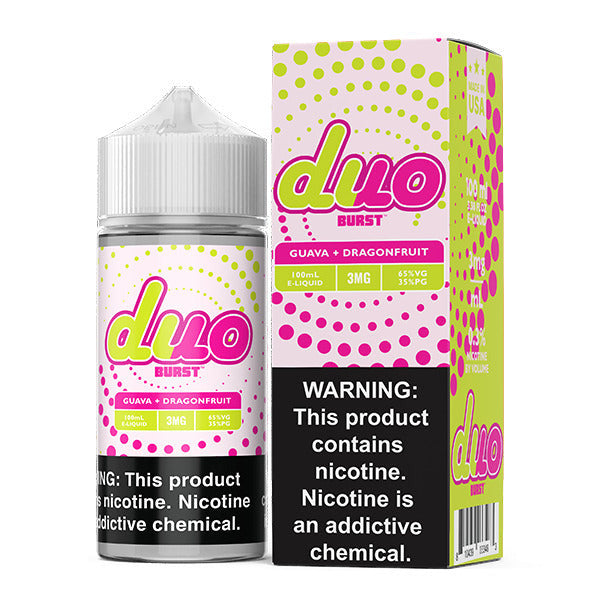 Burst Duo Series E-Liquid 100mL Freebase | Guava Dragonfruit with packaging