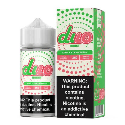 Burst Duo Series E-Liquid 100mL Freebase | Kiwi Strawberry with packaging