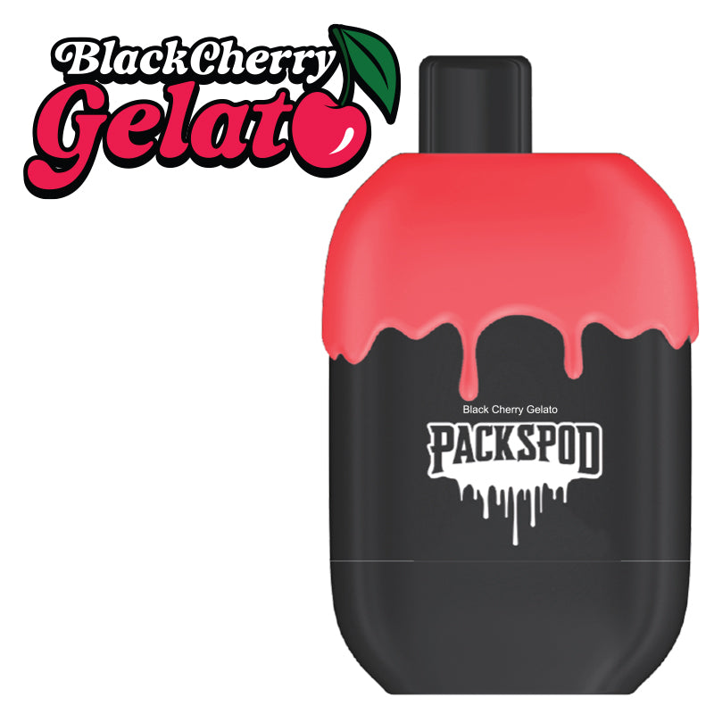 Packspod Disposable 5000 Puffs 12mL 50mg | MOQ 5pc Black Cherry Gelato (Cherry Pop)