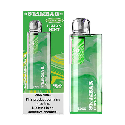 Sugarbar SB8000 Disposable 8000 Puffs 19mL 50mg | MOQ 10 Lemon Mint 