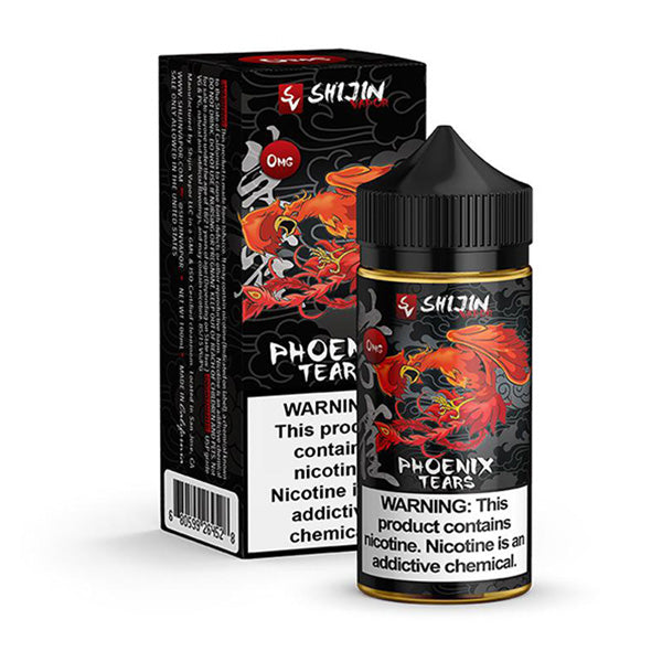 Shijin Vapor Series E-Liquid 100mL (Freebase) | Phoenix Tears Cookie Custard Strawberry with packaging