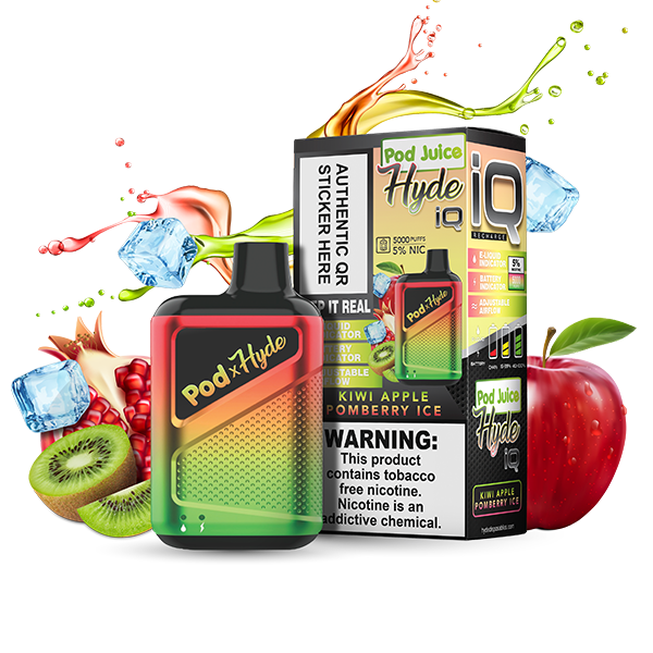 Hyde IQ Pod Juice Disposable 5000 Puffs 8mL 50mg | MOQ 10 Kiwi Apple Pomberry Ice