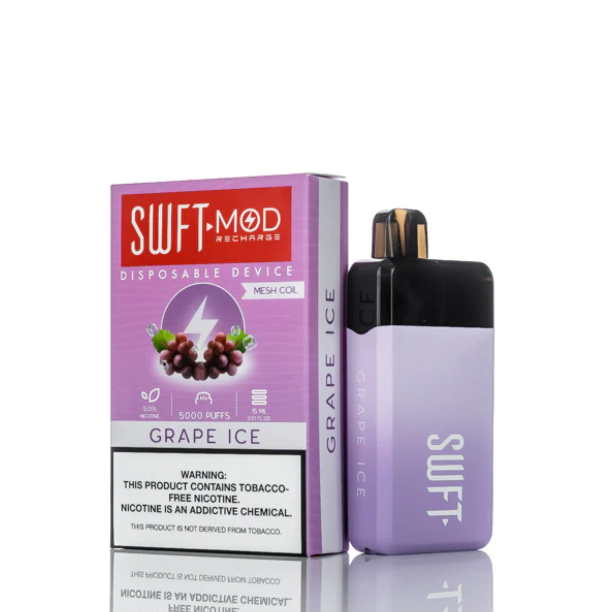 SWFT Mod Disposable 5000 Puffs 15mL 50mg | MOQ 10 | Grape Ice with Packaging