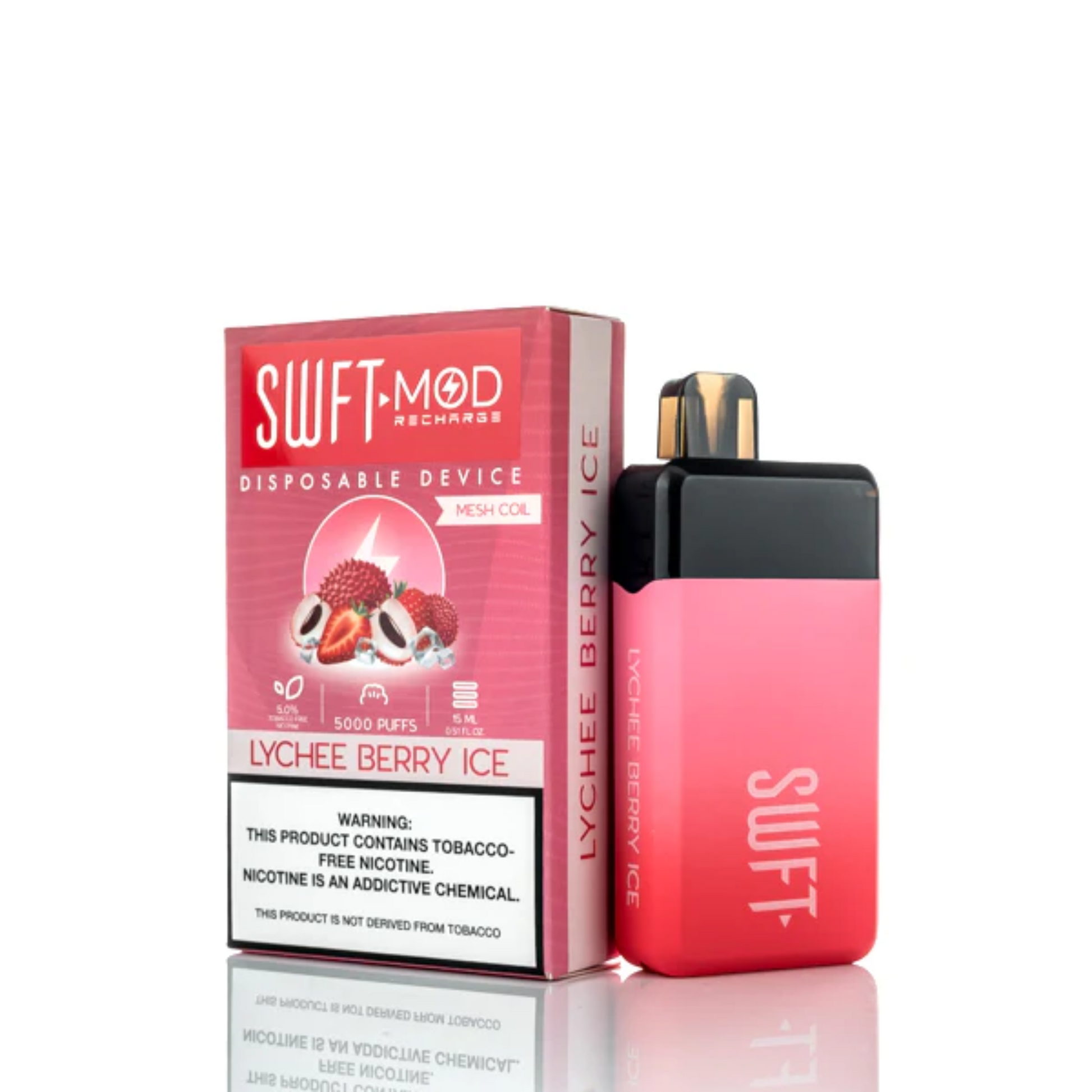 SWFT Mod Disposable 5000 Puffs 15mL 50mg | MOQ 10 | Lychee Berry Ice with Packaging