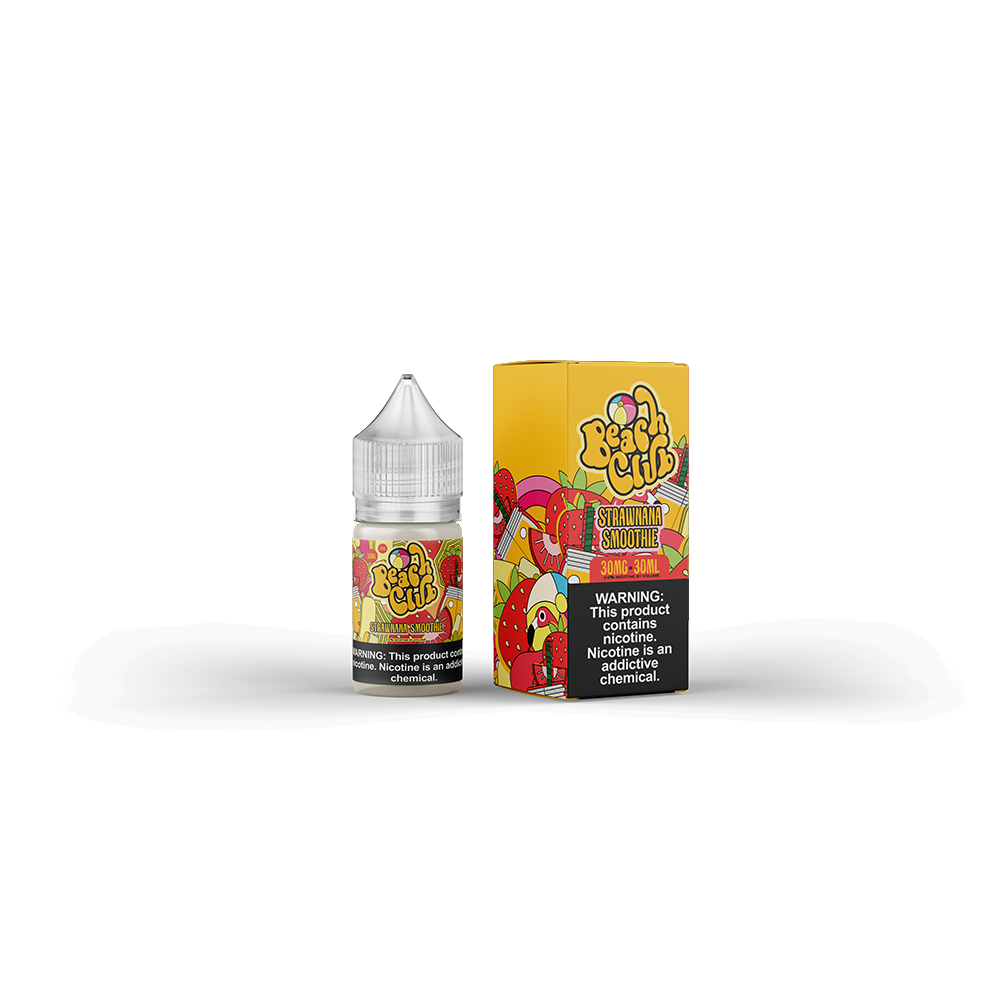 Beach Club E-Liquid 30mL (Salts) | Strawnana Smoothie with  Packaging