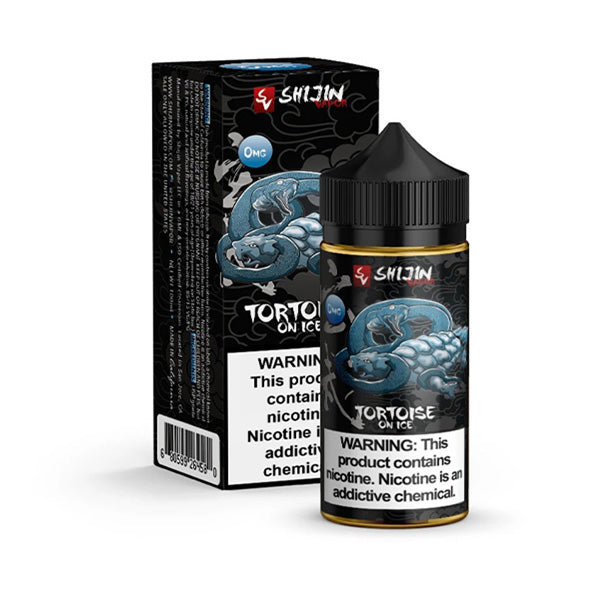 Shijin Vapor Series E-Liquid 100mL (Freebase) | Tortoise On Ice Raspberry Apple Sherbet Menthol with packaging