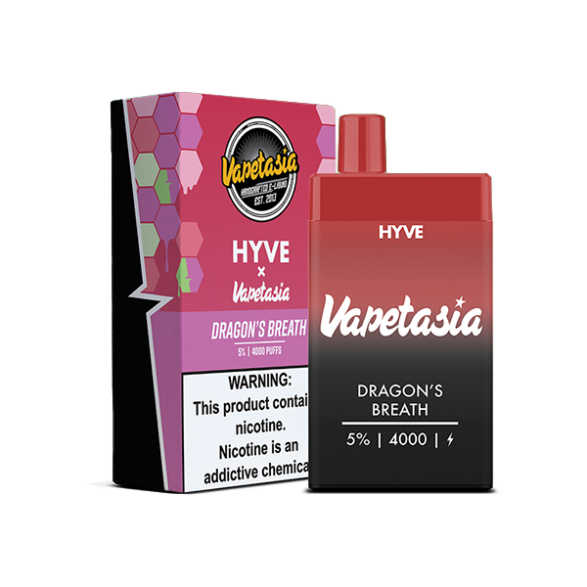 Vapetasia Hyve Mesh Disposable 4000 Puffs 10mL 50mg | MOQ 10 | Dragon's Breath  with Packaging