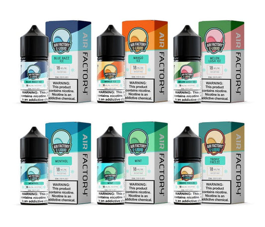 Air Factory Salt Series E-Liquid 30mL (Salt Nic) | Group Photo with packaging