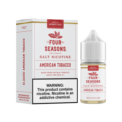 Four Seasons Salt Series E-Liquid 30mL  (Salt Nic) | American Tobacco with Packaging