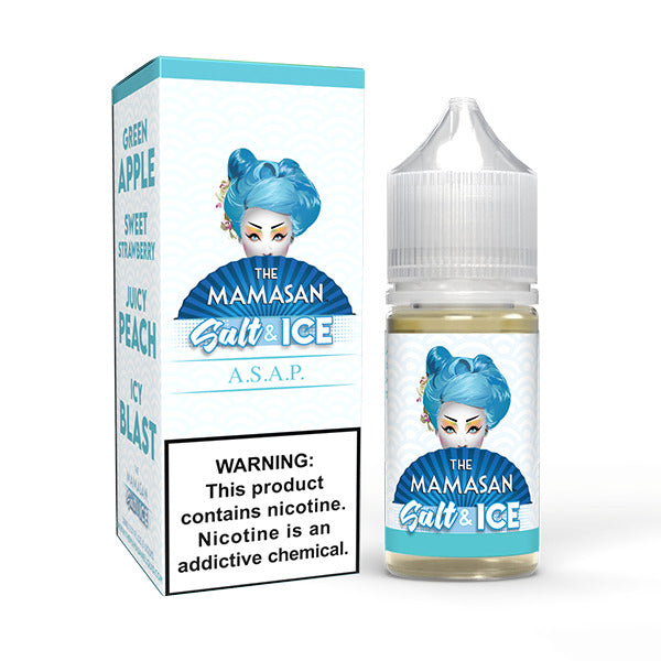 The Mamasan Salt Series E-Liquid 30mL ASAP Ice with packaging