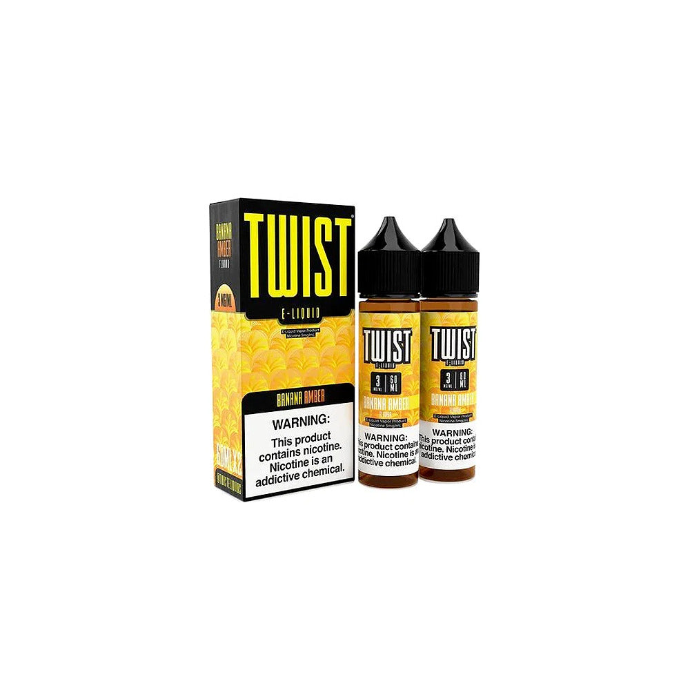 Twist Series E-Liquid 120mL banana amber with packaging