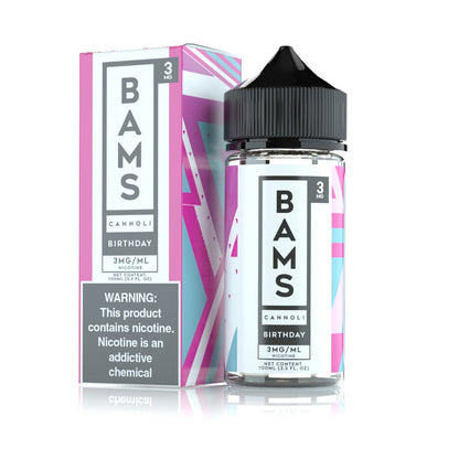 Bam Bam’s Cannoli E-Liquid 100mL (Freebase) | Birthday Cannoli with packaging