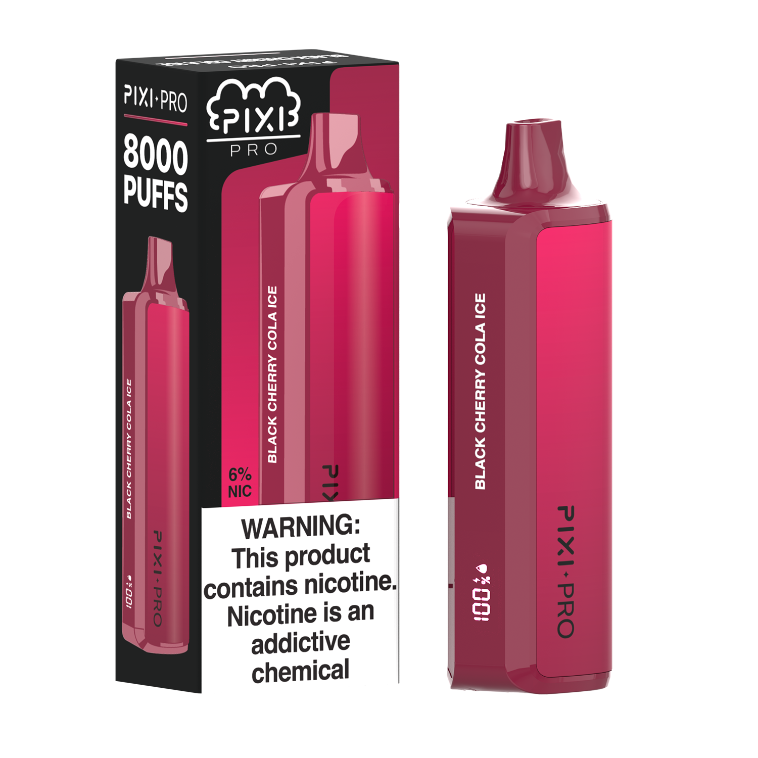 Black Cherry Cola Ice Pixi Pro Disposable 8000 Puffs 14mL 60mg | MOQ 10pc