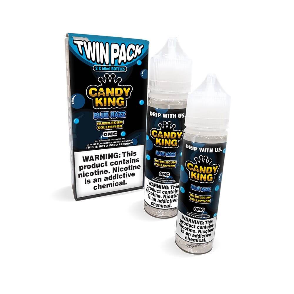 Candy King Bubblegum Series E-Liquid 120mL (Freebase) | Blue Razz with Packaging