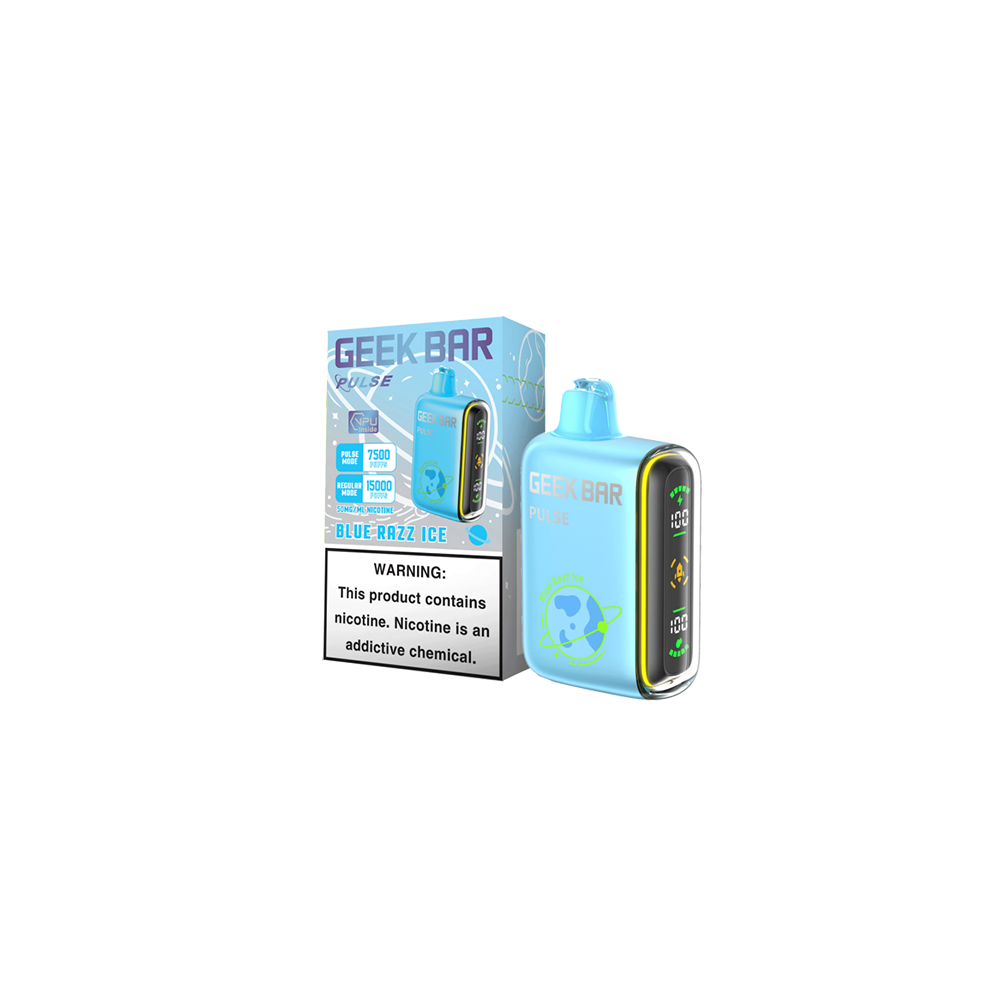 Geek Bar Pulse Disposable 15000 Puffs 16mL 50mg | MOQ 5 Blue Razz Ice with Packaging