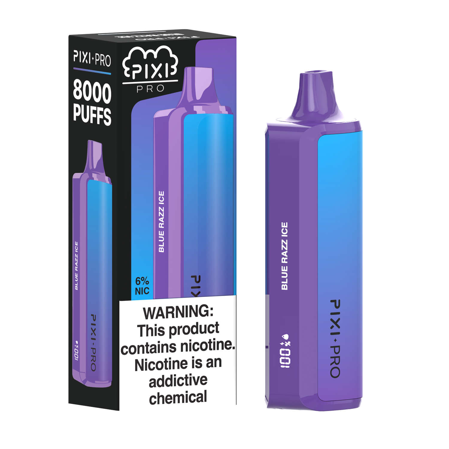 Blue Razz Ice  Pixi Pro Disposable 8000 Puffs 14mL 60mg | MOQ 10pc