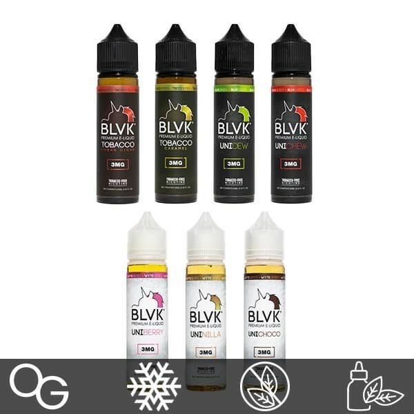 BLVK TFN Series E-Liquid 60mL (Freebase) Group Photo