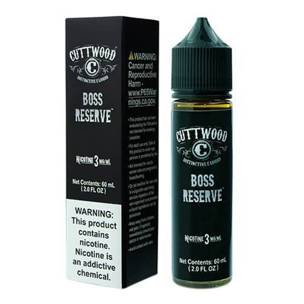 Cuttwood Series E-Liquid 60mL Boss Reserve with packaging