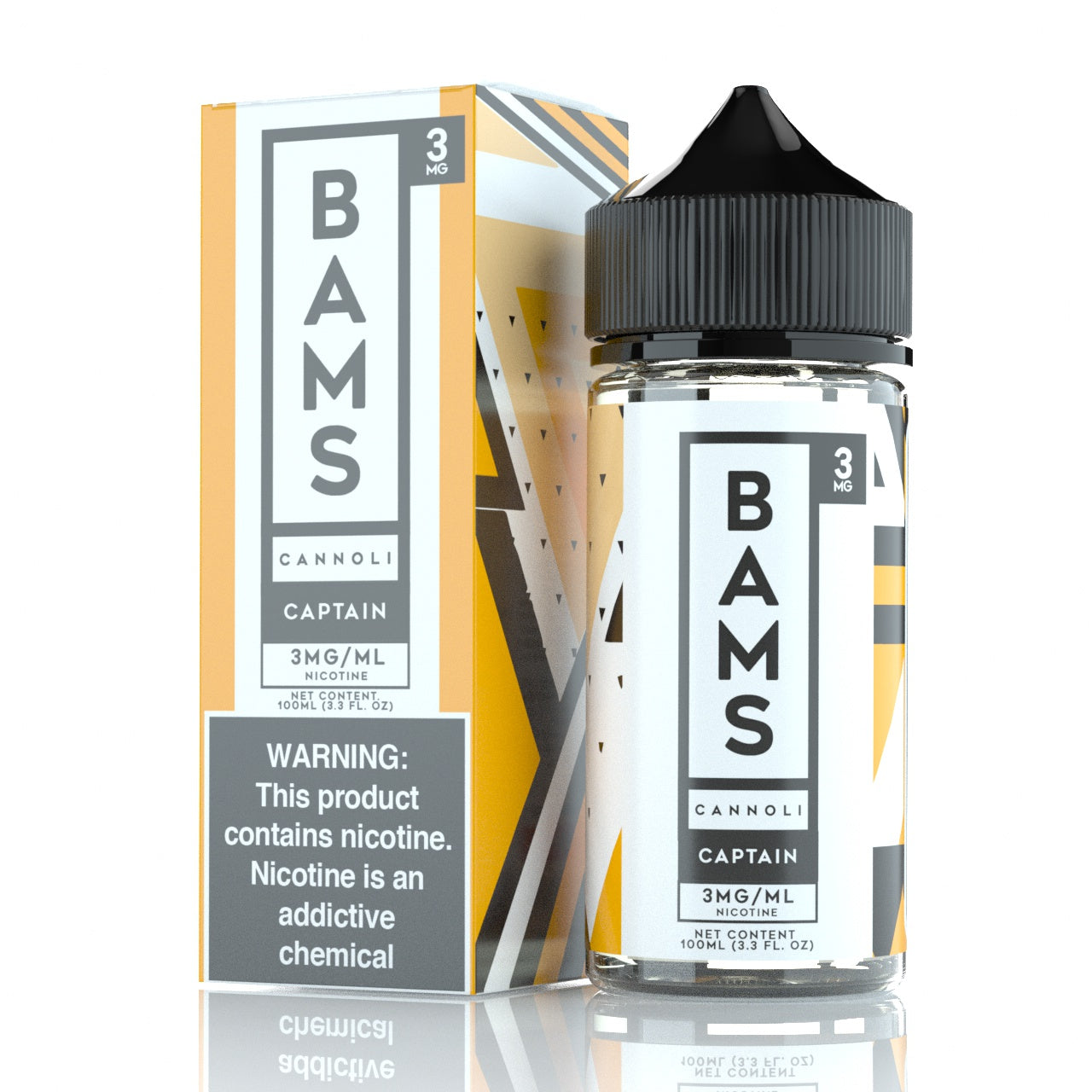 Bam Bam’s Cannoli E-Liquid 100mL (Freebase) | Captain Cannoli with packaging