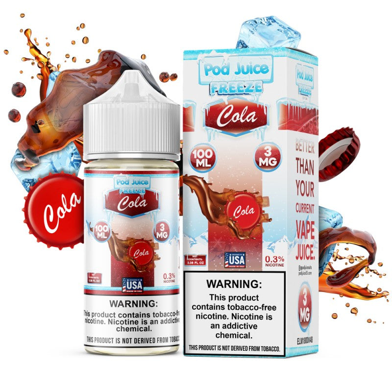 Pod Juice Series E-Liquid 100mL (Freebase) | Cola with Packaging