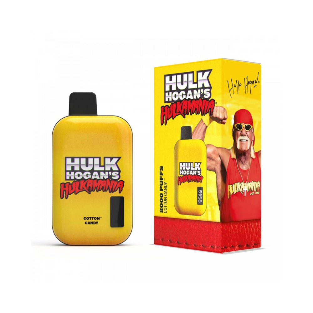 Hulk Hogan Disposables 8000 Puffs (18mL) 50mg | MOQ 5 |  Hulkamania Cotton Candy with Packaging