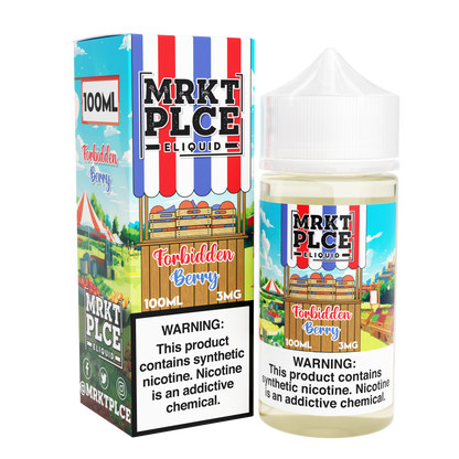 MRKT PLCE Series E-Liquid 100mL (Freebase) | Forbidden Berry with packaging