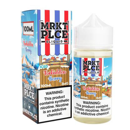 MRKT PLCE Series E-Liquid 100mL (Freebase) |  Iced Forbidden Berry with packaging