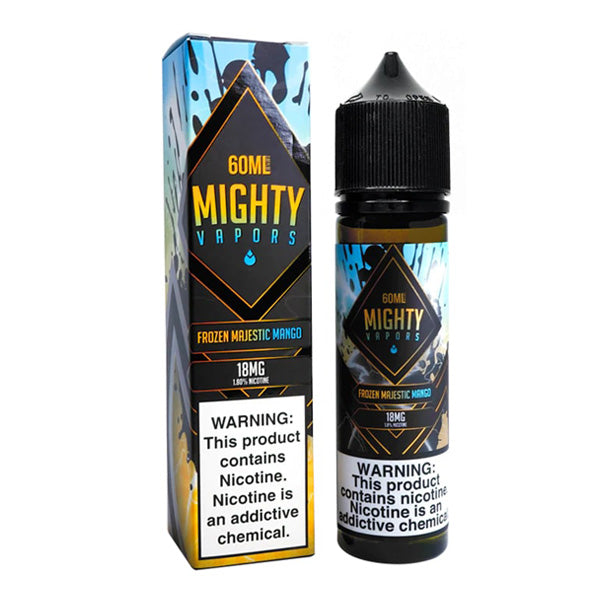 Mighty Vapors Series E-Liquid 60mL Frozen Majestic Mango with packaging