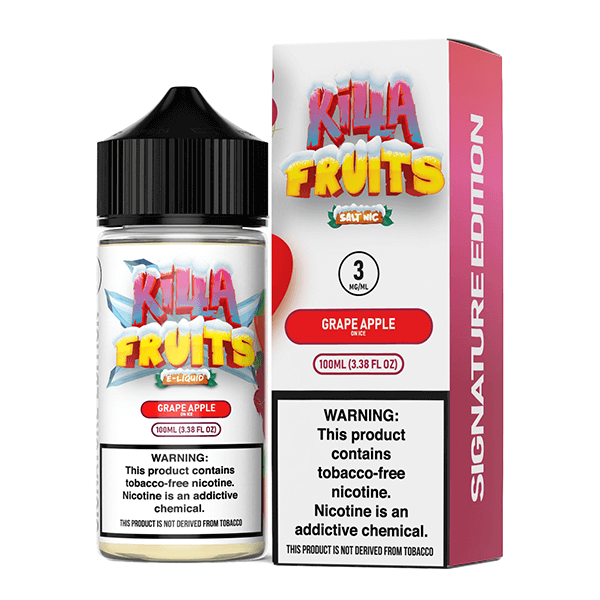 Killa Fruits Signature TFN Series E-Liquid 100mL (Freebase) | Grape Apple on Ice with packaging